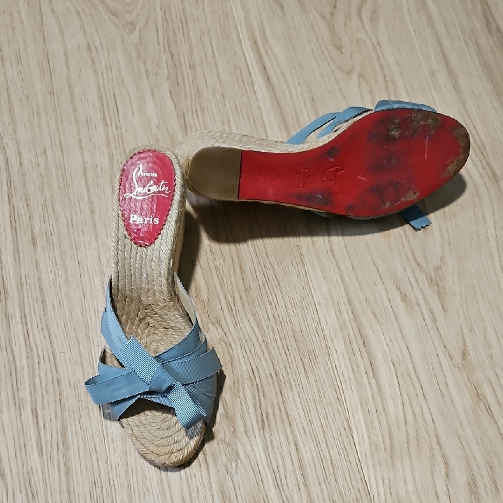 Louboutin Espadrilles Blue Ribbon EU39